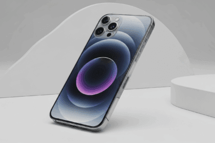 A sophisticated and slender design of the iPhone 17 Air showcased against a sleek and modern backdrop, highlighting its innovative features and elegant curves. no texts on scene. photorealistic style, high resolution, 4k details, HDR, cinematic lighting, professional photography, studio lighting, vibrant colors.